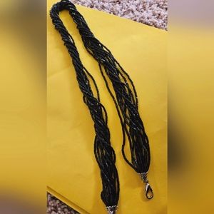 Vintage Black Seed Bead Necklace
